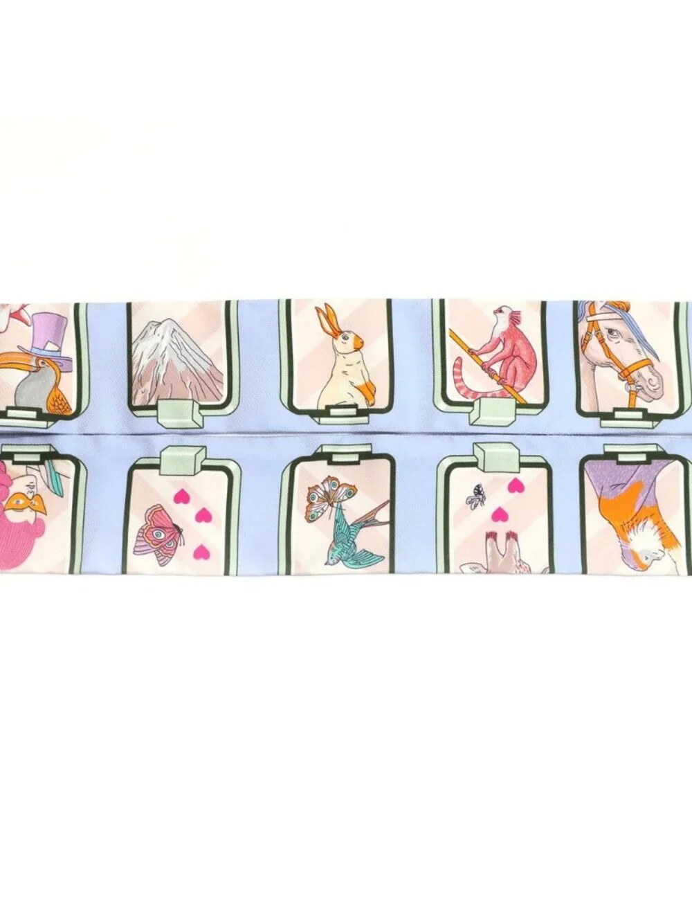 Hermes Heaven Tsuiri Scarf Story Blue Pale Rose